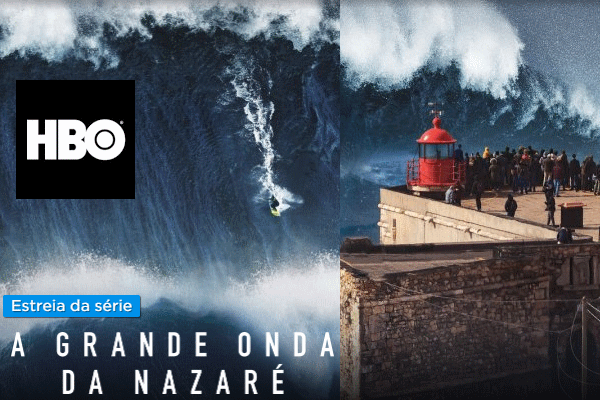 Nazaré waves on HBO channel