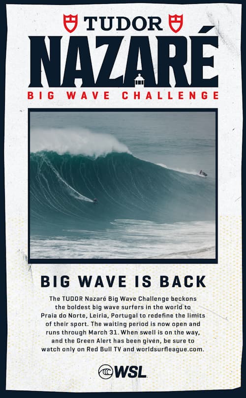 Official banner for the TUDOR NAZARÉ Big Wave Challenge 2024/25