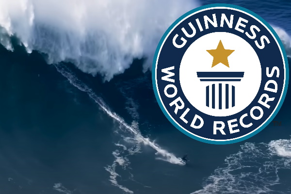 Guinness world record store biggest wave surfed